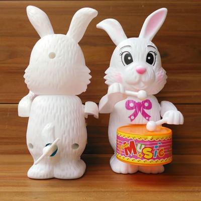 Funny Wind Up Toys Clockwork Cartoon Rabbit Drumming Kids Toys Learning Educational Toys for Children Birthday Surprises Gifts