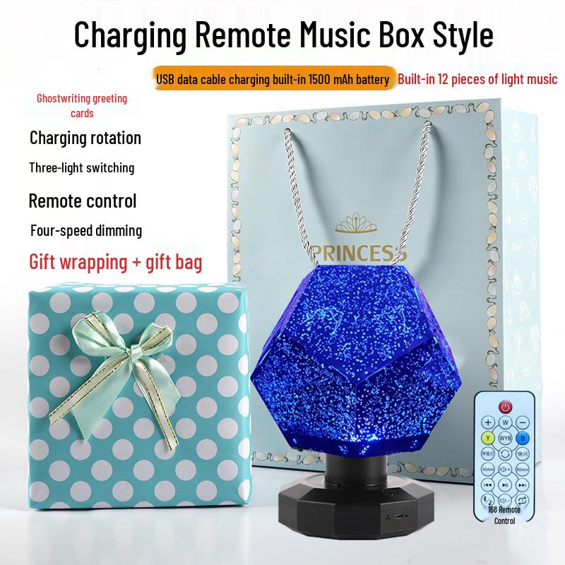 Four Seasons Rotating Starry Sky Projector Lamp - Romantic Constellation Night Light