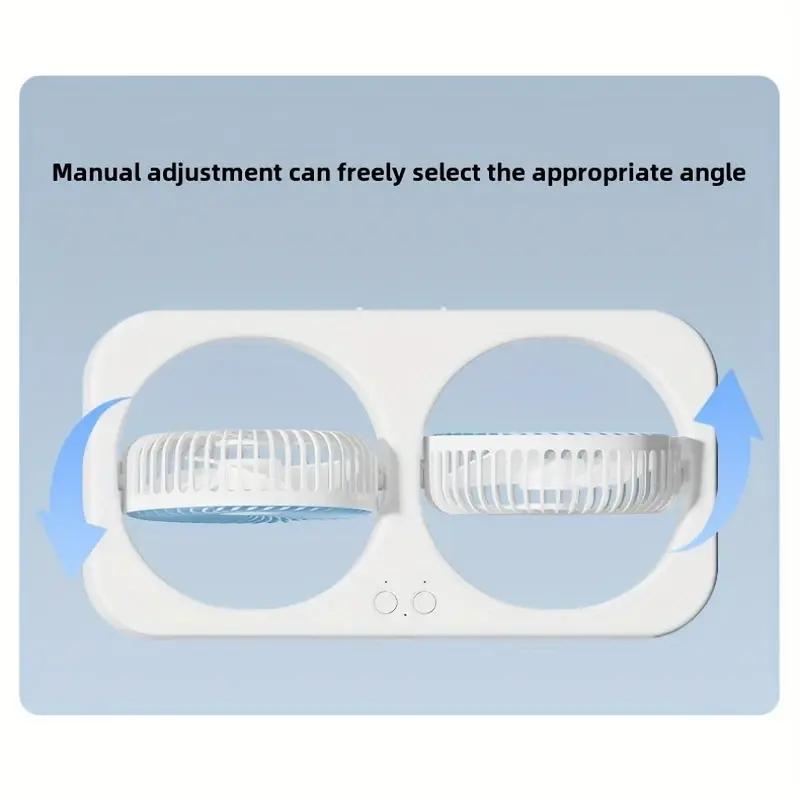 Универсальный переносной USB-вентилятор 2-в-1 с 360° поворотом — настенный и настольный, 3 скорости, тихий, перезаряжаемый, идеален для дома и отдыха