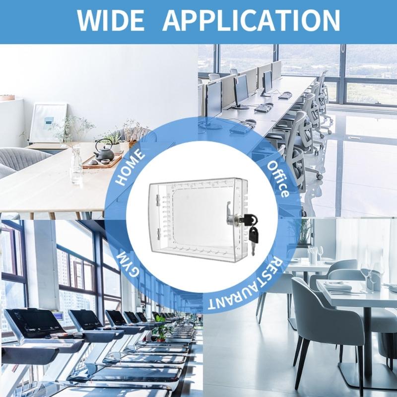 Large Clear Thermostat Cover Box with Secure Key Set Wall Mounted Lockable Thermostats Guard for Home and Office Use
