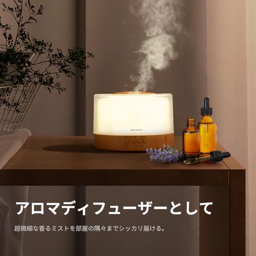 MUSON Tabletop Humidifier, Ultrasonic Aroma Diffuser, 500ML, Aromatherapy Compatible, Pollen Prevention, Quiet Operation, Timer, Large Capacity, Top W