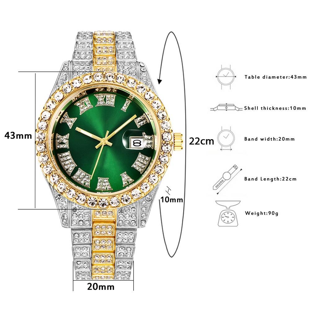 New Fashion Men's Steel Belt Quartz Watch Casual Business Calendar Full Drill Men's Watch Manufacturer