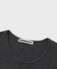 CHICKS Scratch Ribbon Long Sleeve T-Shirt Charcoal