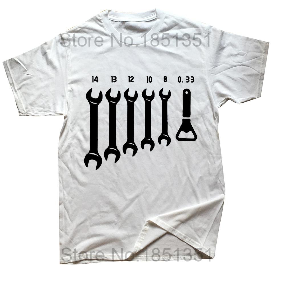 Vintage Screw Wrench Opener Mechanic TShirts Men Car Fix Engineer Cotton Tee Short Sleeve Funny T Shirts Top Tee Mens Clothes