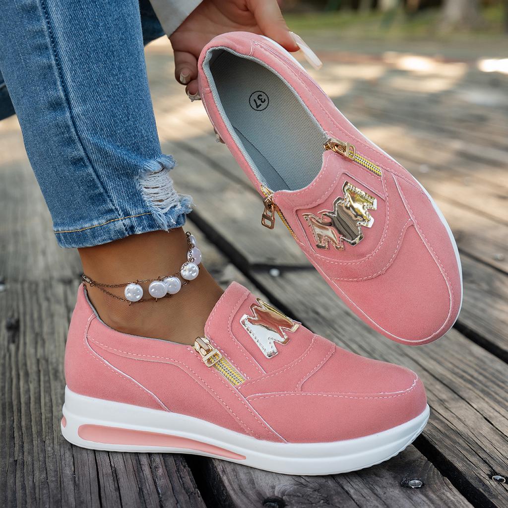 Fashion Women Sneakers Casual Zipper Platform Vulcanized Shoes Women Autumn Anti-slip Comfortable Sneakers Women Zapatillas De Mujer
