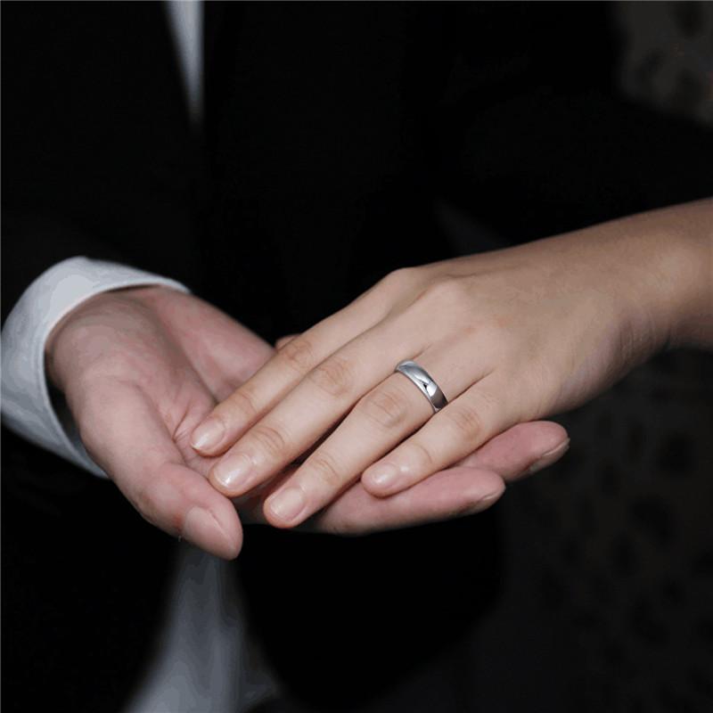 Tigrade Classic Jewelry 2/4/6/8mm Cute Men Women Simple Rings Polish Pure Carbide Ring Wedding Band Engagement Ring