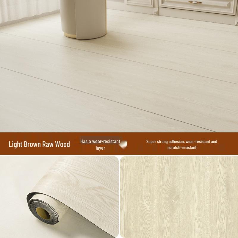 Thickened Waterproof Wood Grain Non-Slip Floor Sticker: Durable, Self-Adhesive Decoration for Living Room