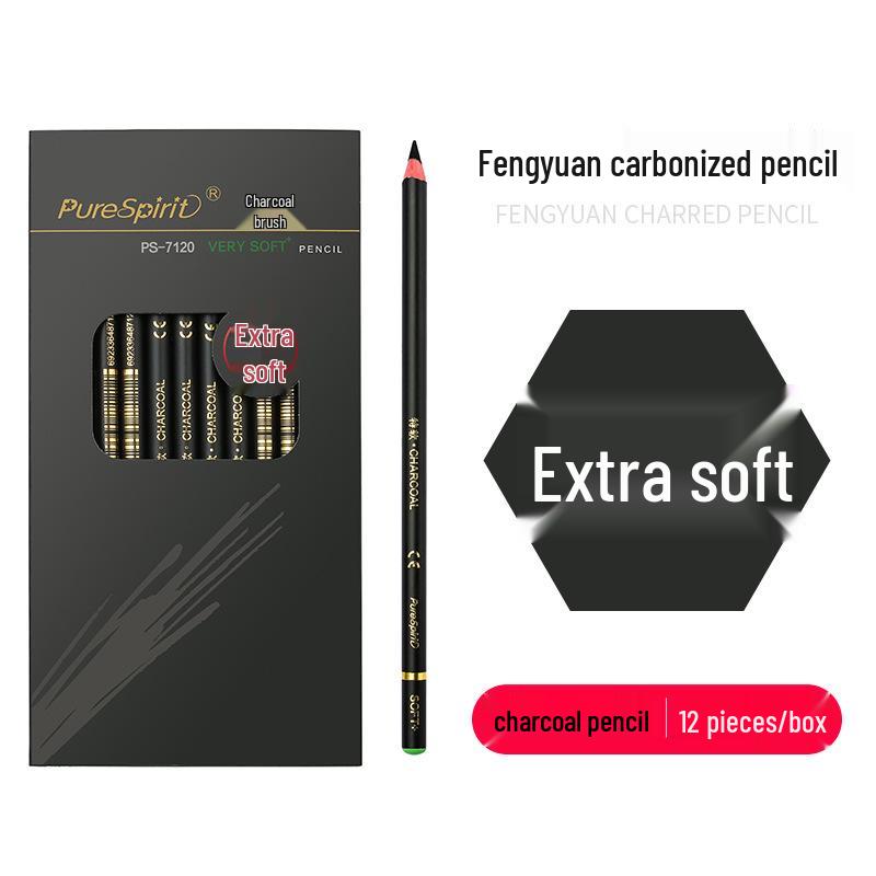 Charcoal Sketching Pencils Set: Soft/Medium/Hard (2B, 4B, 6B, 8B, 10B, 12B, 14B) for Students & Artists