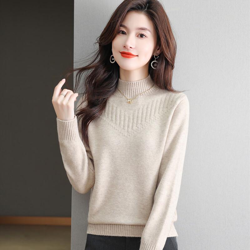 SNOWFLYING Women's Warm Half-High Collar Knit Sweater
