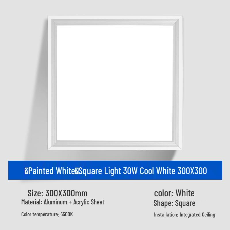 30x30 Recessed LED Ceiling Light for Kitchen, Bathroom, Shower - Aluminum Frame