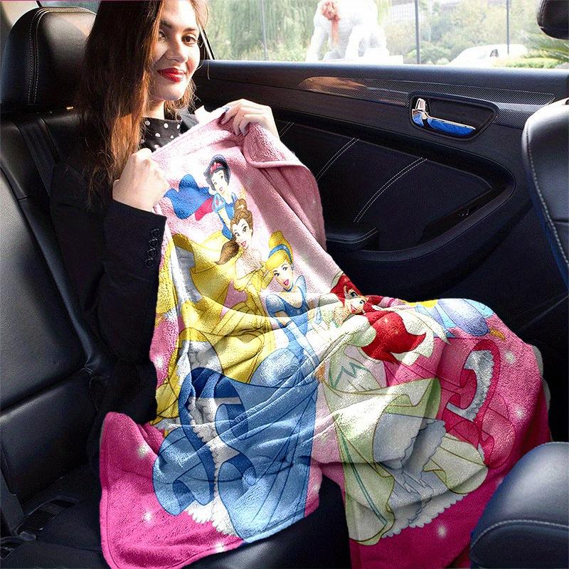 1pc Princess Printing Blanket - Soft, All-Season Throw for Living Room, Bedroom,Personalized Gift with Adorable Cartoon Design