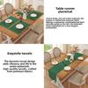 Vintage Linen Cotton Christmas Table Runner American Style Lace Weave Fringe Holiday Decoration