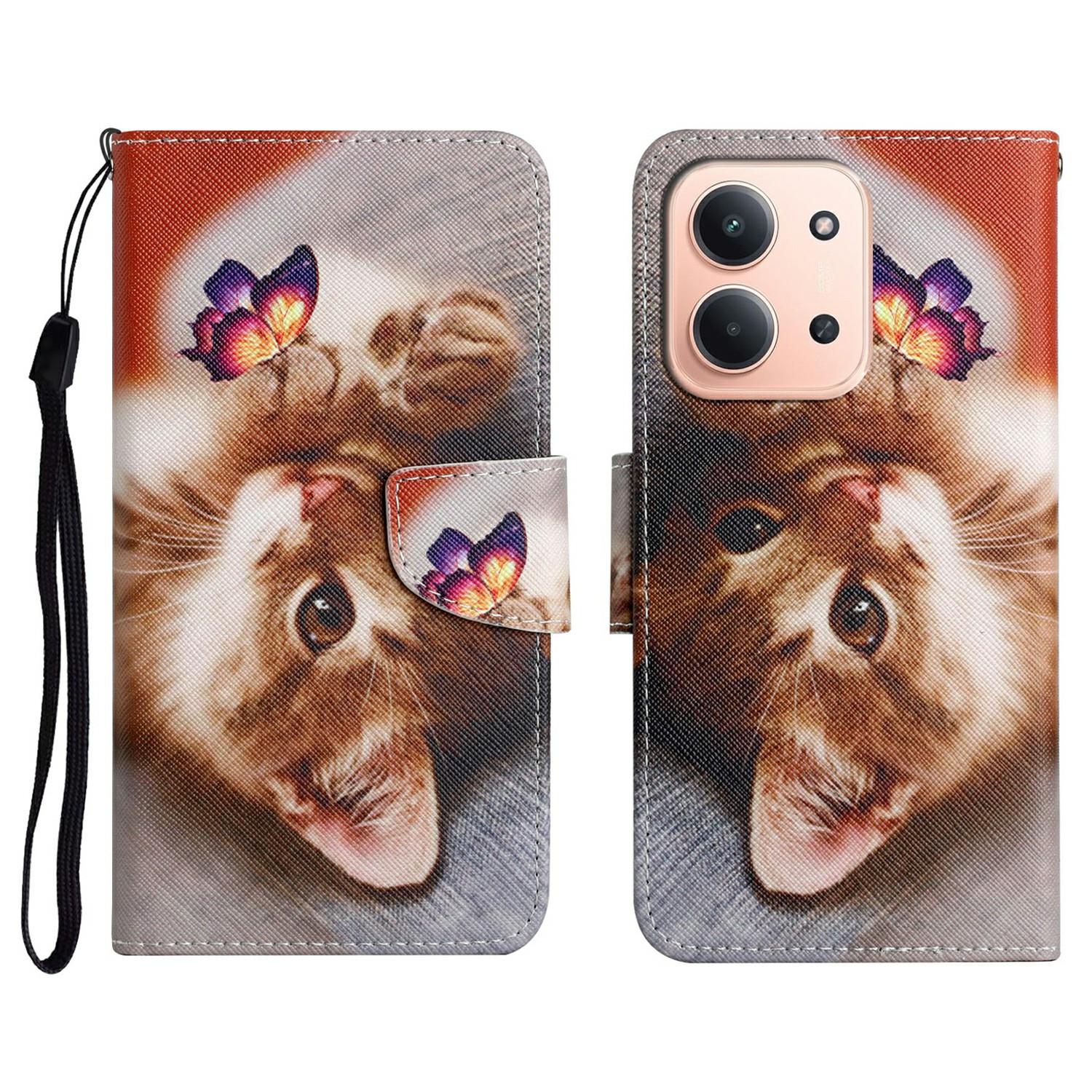 

Для Xiaomi Redmi 15C 4G (Глобальний) (171мм)/Poco C85 4G (171мм) Шкіряний чохол-книжка із захистом та ремінцем на зап ястя з принтом