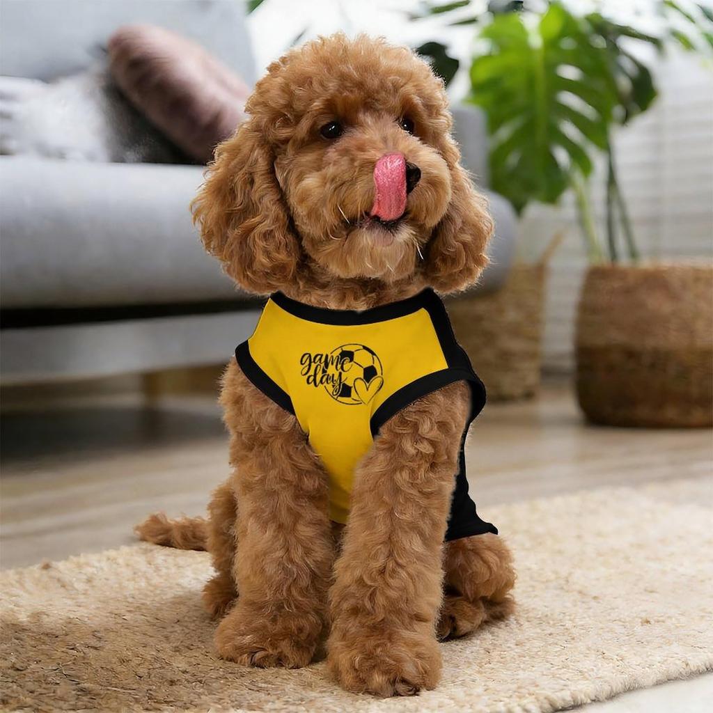 Haustier Fußballtrikot Hundeshirt Weich Bequem Leicht Atmungsaktiv Ärmelloses Design Geeignet für Kleine Mittlere Hunde Fußball-Thema