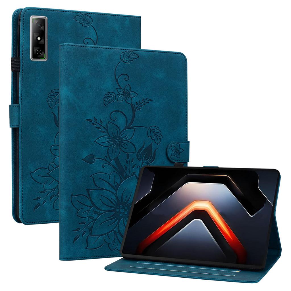 For Infinix Xpad GT Case Lily Flower Imprint Card Slots Leather Tablet Cover