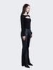 Nogtabeu Curve Panel Flare Leather Pants