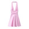 Spring Women's European & American Style Silk Satin Slip Dress