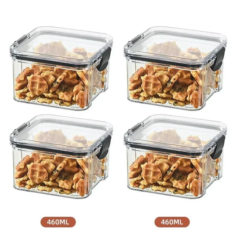 1-5Pcs Sets Sealed Jar Food Storage Box Transparent Plastic Kitchen Organizer Multigrain Tank Stackable Dried Sealed Storage Jar