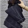 Straight Jeans Women's Winter High Waist Loose and Thin Elastic Nine-point Harlan Radish Pants