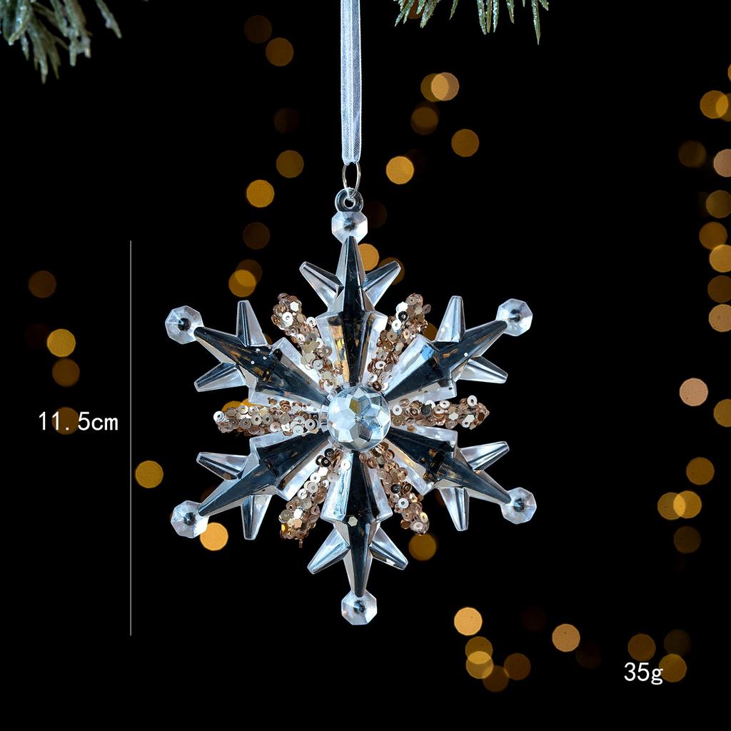 Christmas decorations sequined acrylic transparent pendant snowflake bell pendant Christmas tree pendant