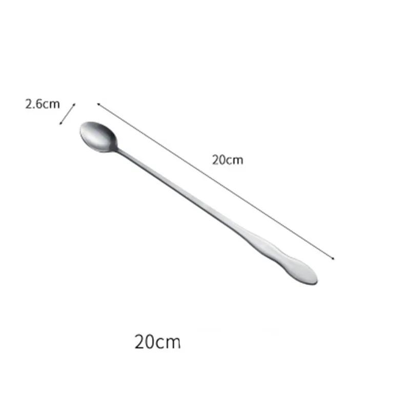 304 Stainless Steel Long Handle Mixing Spoon Small Seasoning soup Coffee seasoning Creative Ice Dessert Honey Spoon hout