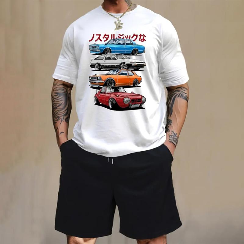 Îmbrăcăminte sport la modă pentru bărbați Îmbrăcăminte ocazională de vară Tricou și pantaloni scurți pentru bărbați cu uscare rapidă Set de bază din două piese