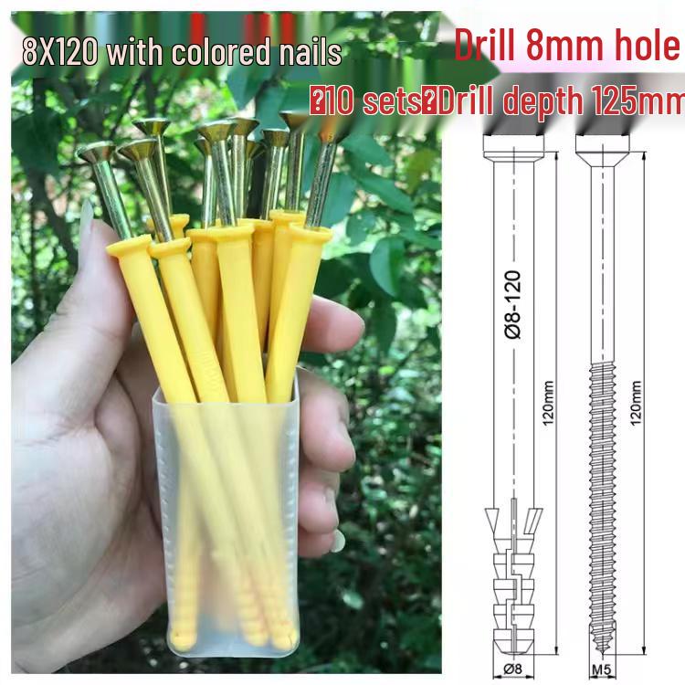Home Use Mixed Pack: Yellow Plastic Expansion Tubes, Zinc Nails, Stainless Steel Screws
