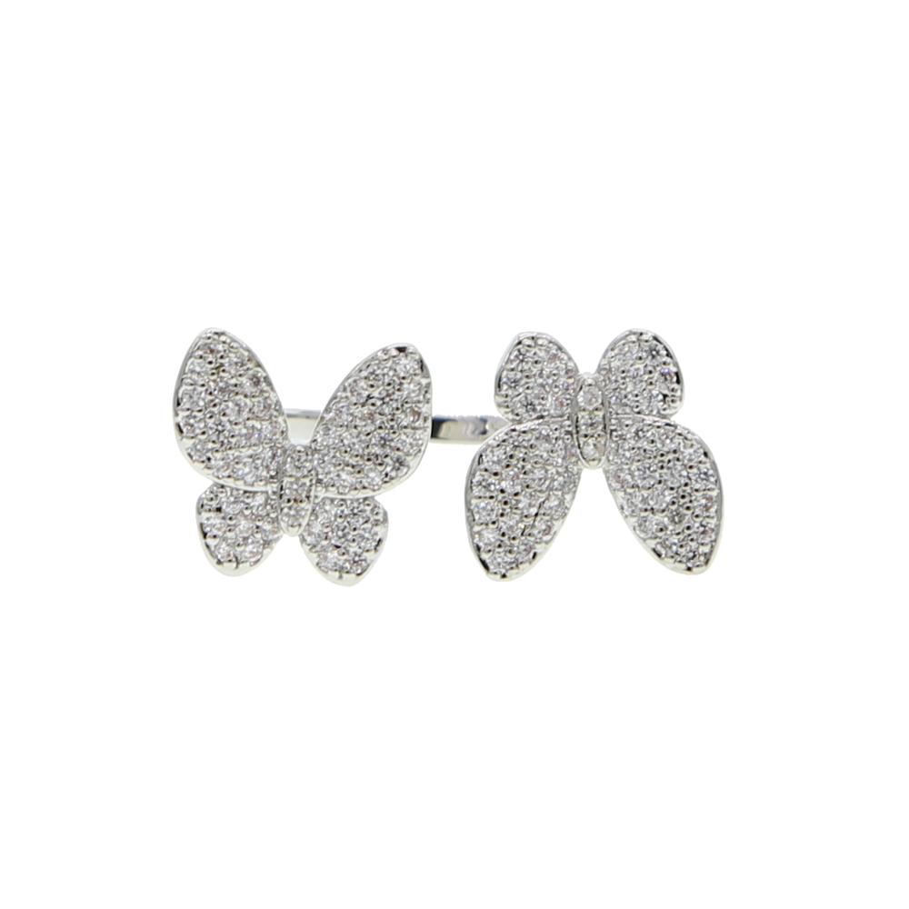 High Quality Summer Delicate Cute Lovely Double Butterfly Animal Ring For Women Girl Fashion Open Adjust Size Party Jewelry