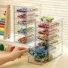 6-Tier Car Model Display Case Transparent Stackable Storage Box Alloy Miniature Car Model Collector Toys Organizer Display Stand