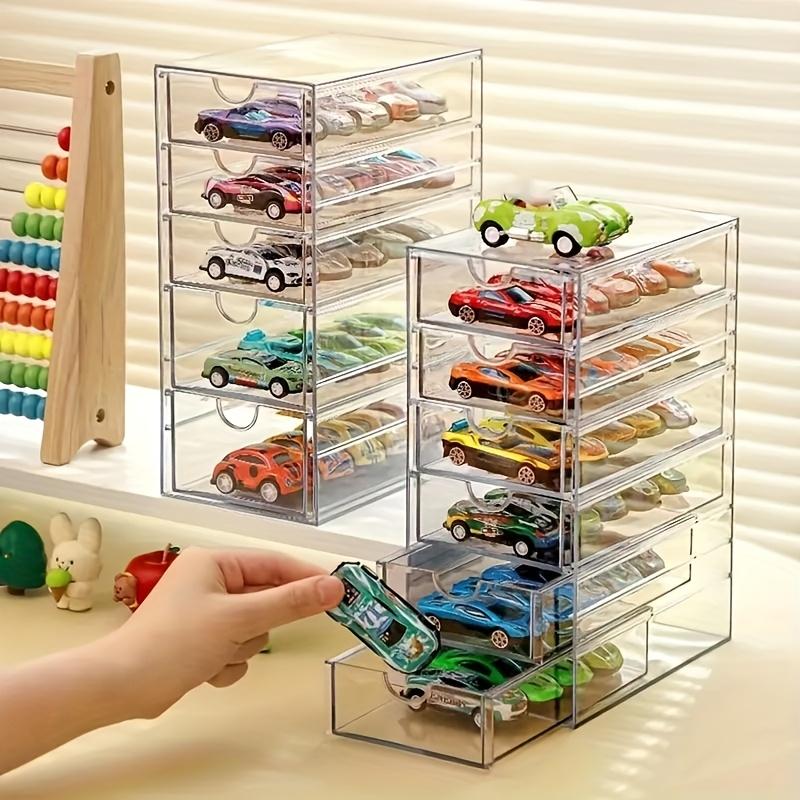 6-Tier Car Model Display Case Transparent Stackable Storage Box Alloy Miniature Car Model Collector Toys Organizer Display Stand