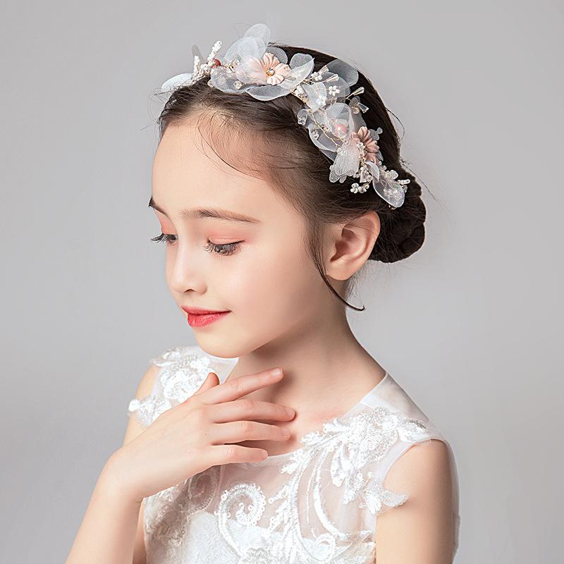Princess Pink Flower Fairy Headband for Girls - Silk Gauze Fabric