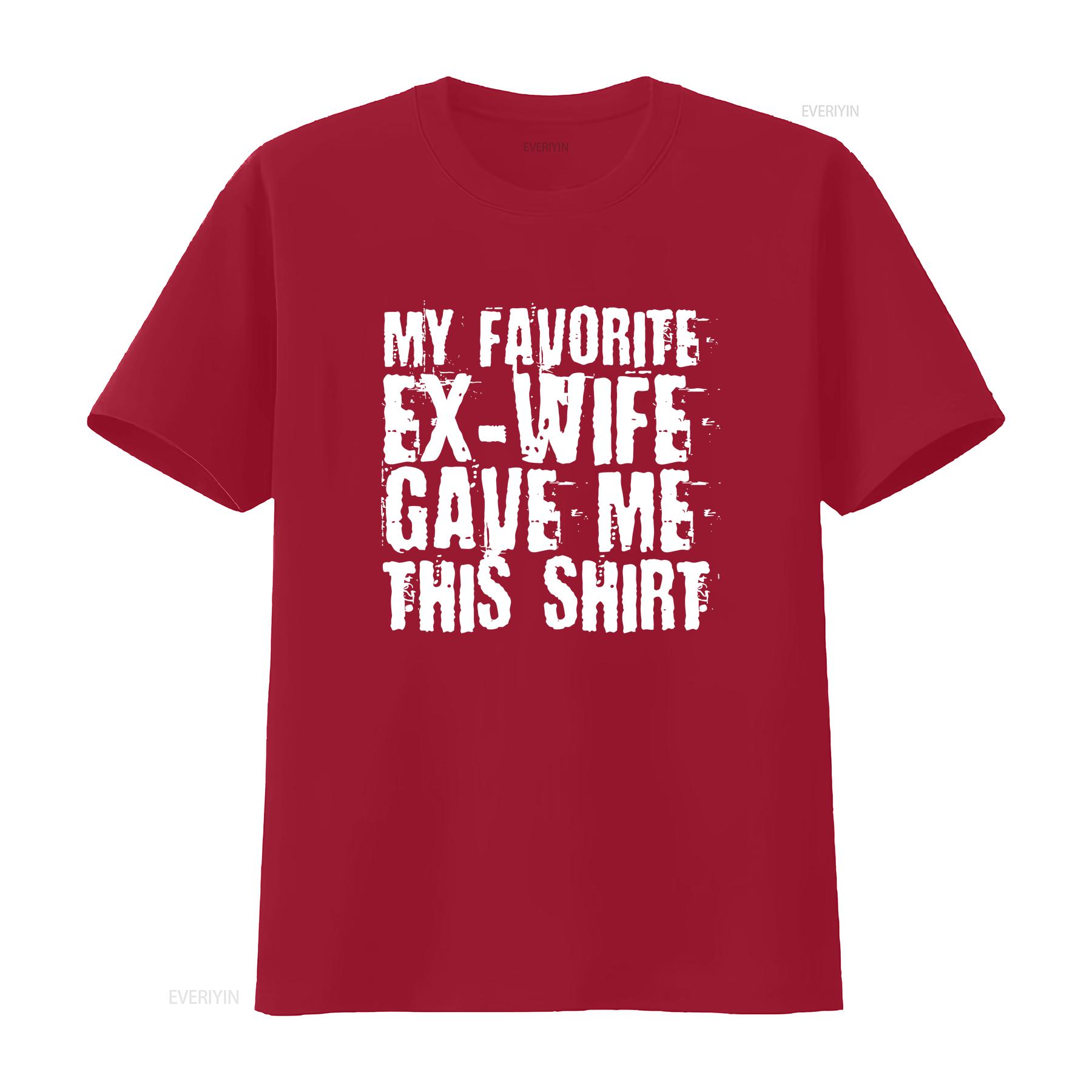НОВЫЙ ОГРАНИЧЕННЫЙ Забавная надпись Моя любимая бывшая жена Идея дизайна Футболка S 3XL винтажная Стирка Дышащая Эластичная Стильная уличная одежда S