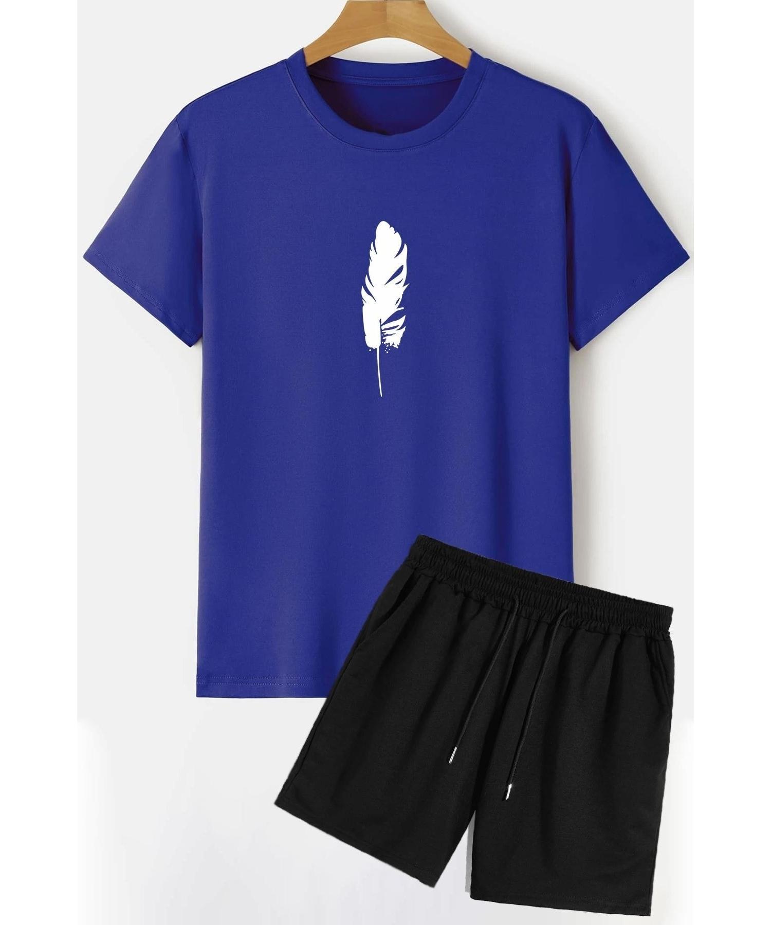 

Комплект спортивного костюма с футболками и шортами унисекс с перьями