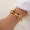 Summer Marine Elements Waterproof Cuff Bangles for Women Gold Color Starfish Shell Turtle Open Bangles Trendy Jewelry Gifts
