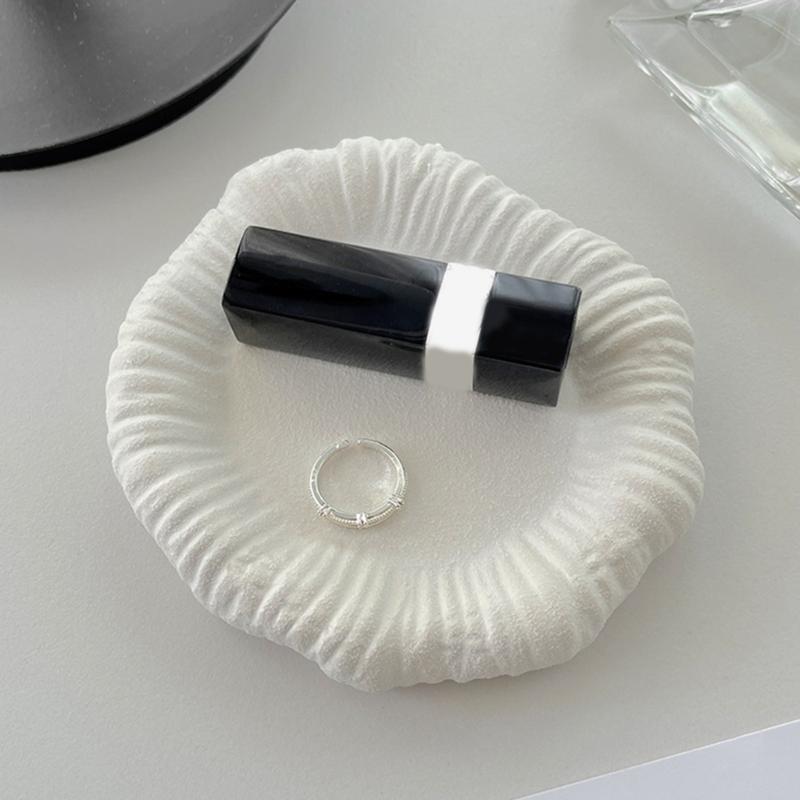 Artistic Ceramic Jewelry Holder Dish Unique Asymmetrical Design for Earring Necklace Ring Storage Bathroom Bedroom Decors