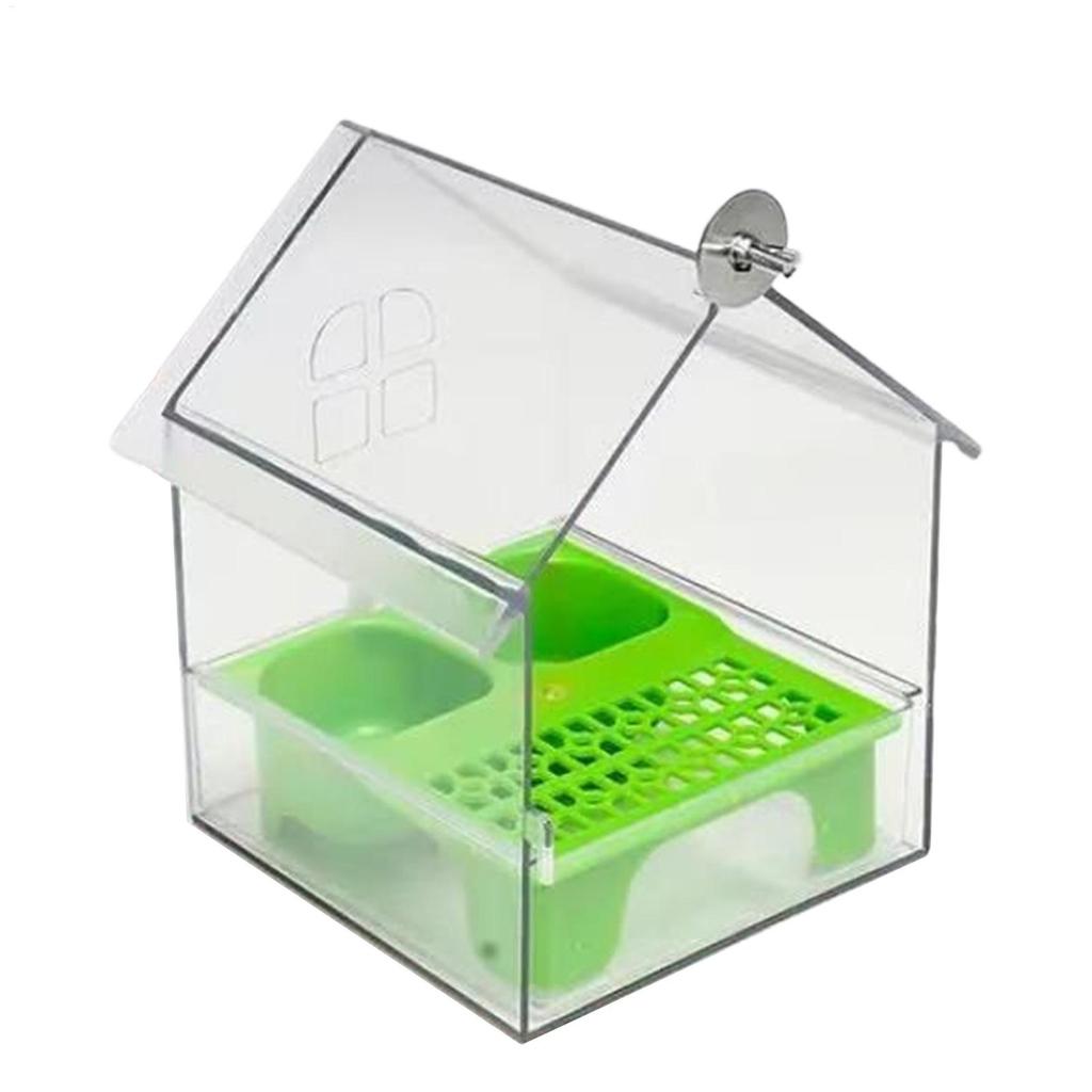 ABS Bird Feeder Prevent Scattering Bird Feeding Bowl Hanging Multifunction Bird Bath Parakeets Bathtub Bird Cage Accessories