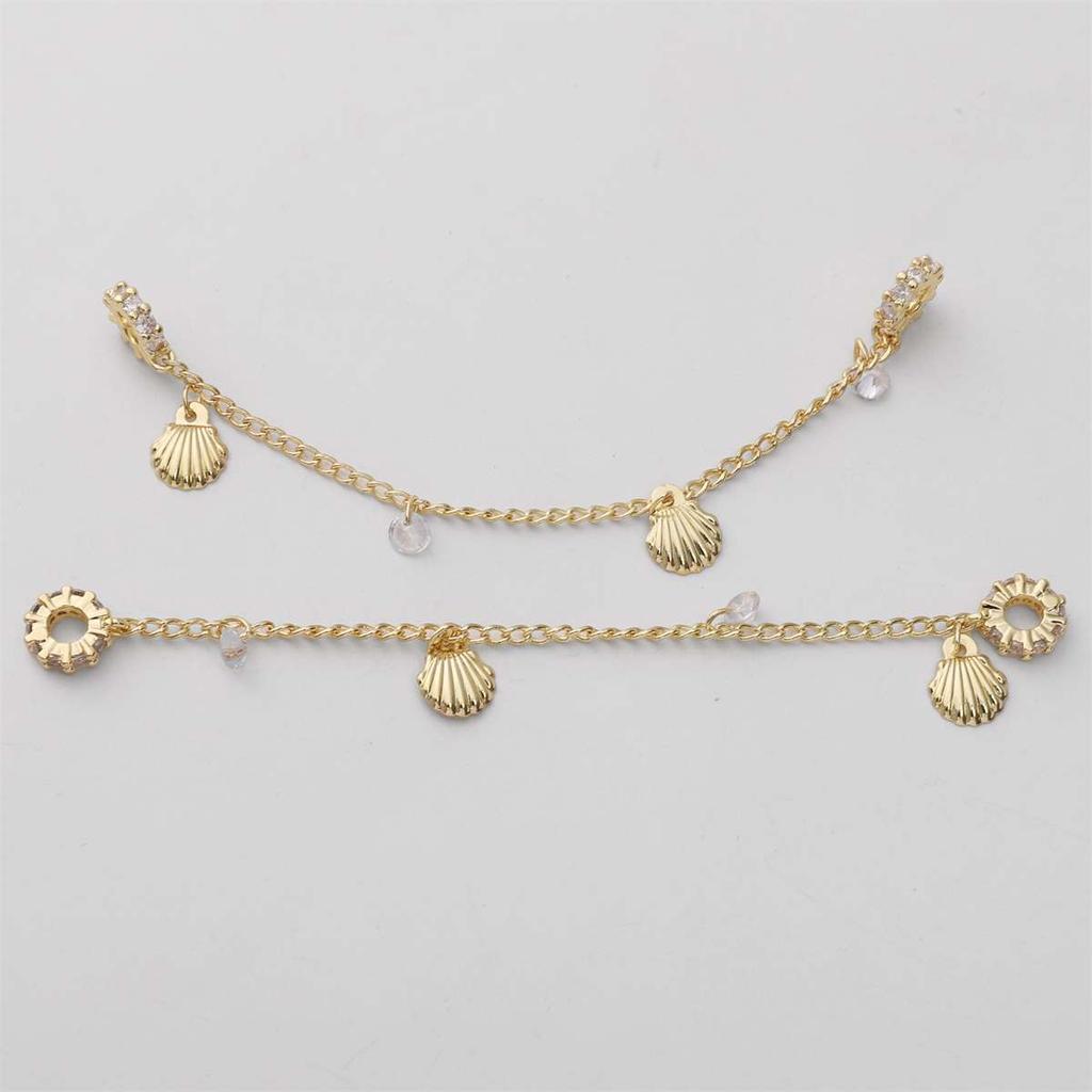 1pc 8-9cm Bracelet Safety Chain High Color Retention Gold Plating Safety Chain Tassel Pendant Chain Accessories DIY Handmade