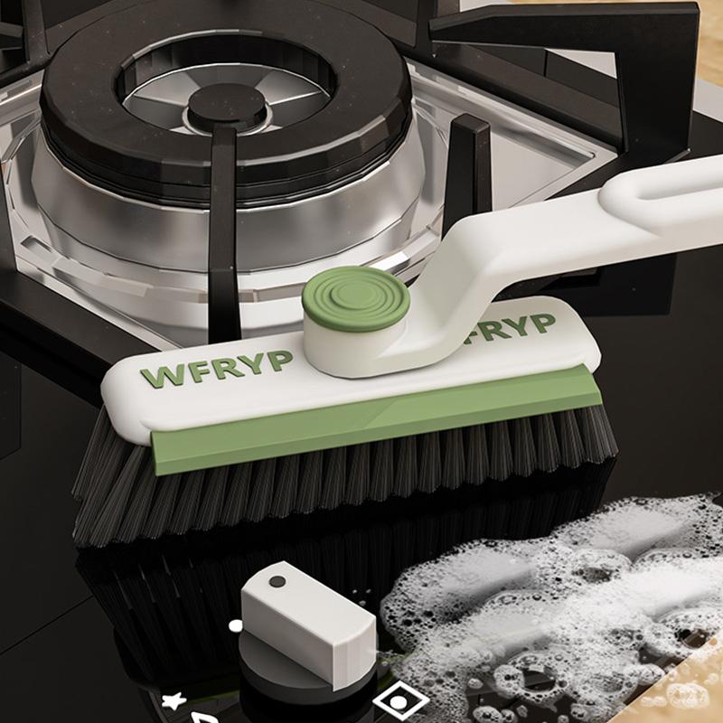 3 In 1 Rotating Crevice Brush Kitchen Toilet Stove Sink Scrubbing Cleaning Tool Hard-Bristled Brush for Stiff Angled Bristles
