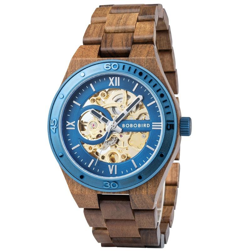 BOBOBIRD Leisure Sports Wood Watch Men's Stainless Steel Back Cover Multifunctional Men's Watch