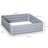 Set of 2 291L Raised Garden Bed, Elevated Galvanised Planter Box for Flowers, Herbs, 100x100x30cm, Grey