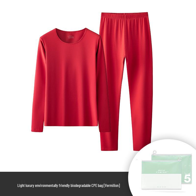 

Женский осенне-зимний тонкий теплый хлопковый модальный бесшовный базовый комплект - дышащее нижнее белье и брюки XXL (131-150 lbs)