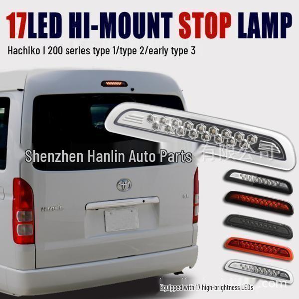 

LED Daytime Running, Roof, and Tailgate Brake Lights for Toyota HIACE 200 Series (2005-2012) Black & Red