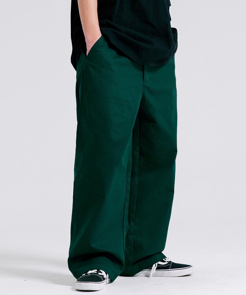 JEMUT Sandy Wide Work Pants 6-Piece Set Deep Green Solp2517
