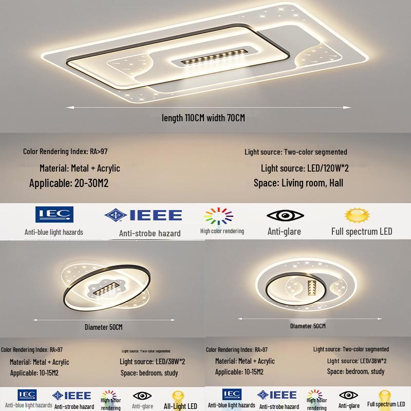 Modern LED Ceiling Light Set for Living, Dining, and Bedroom
