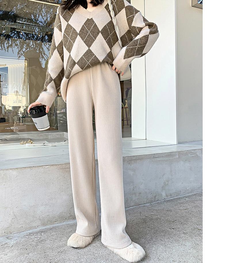 

Осенне-зимние брюки для мытья пола с высокой посадкой, драпированные, широкие прямые штаны 6XL