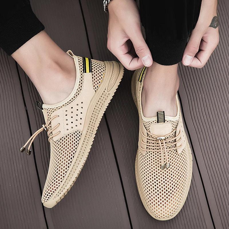 Summer Men Outdoor Running Antiskid Sandals Mesh Breathable Casual Shoes Anti Slip Designer Shoes Fashion Quality Hiking Shoe