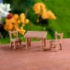 3ks/sada Pryskyřičné stolní židle Miniatury Příslušenství pro panenky Dekor na šířku