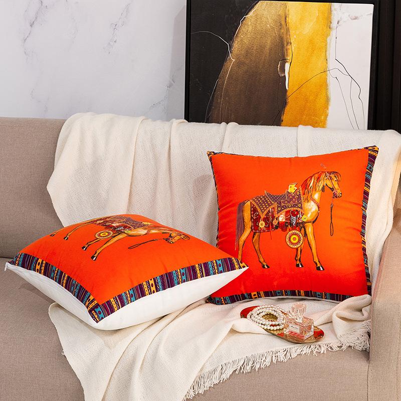 

Новый стиль новогоднего национального тренда Текстовая подушка-декор Гостиная Диван Декоративная подушка Подушка для привлечения удачи Наволочка Съемная Моющаяся 45 * 45 (separate pillowcase)