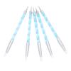 5pcs Dual ended Carving Sculptur Pen Set Silicone Head Dotting Pen Manicure Nail Art Tool Pink