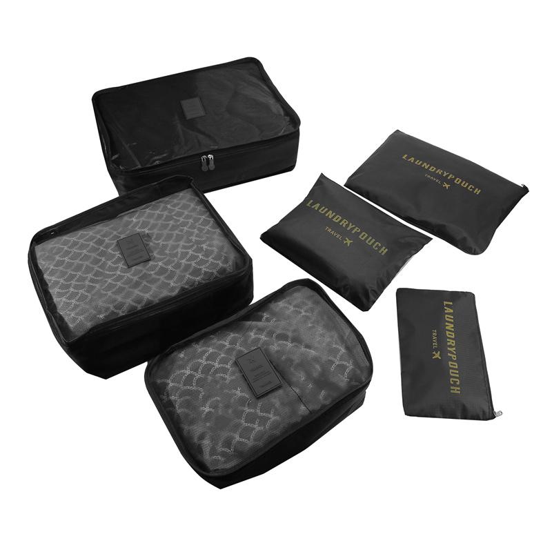 6 Stück Reise-Organizer Aufbewahrungsbeutel Tragbarer Reisekoffer-Organizer Reisetasche für Damen Gepäck-Organizer Kleider Schuhe Tasche